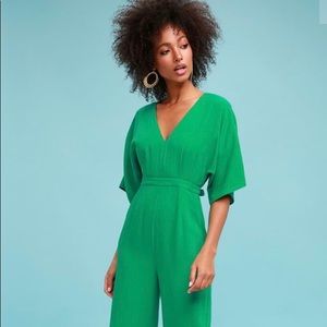 Chic La Vie Green Wide-Leg Jumpsuit